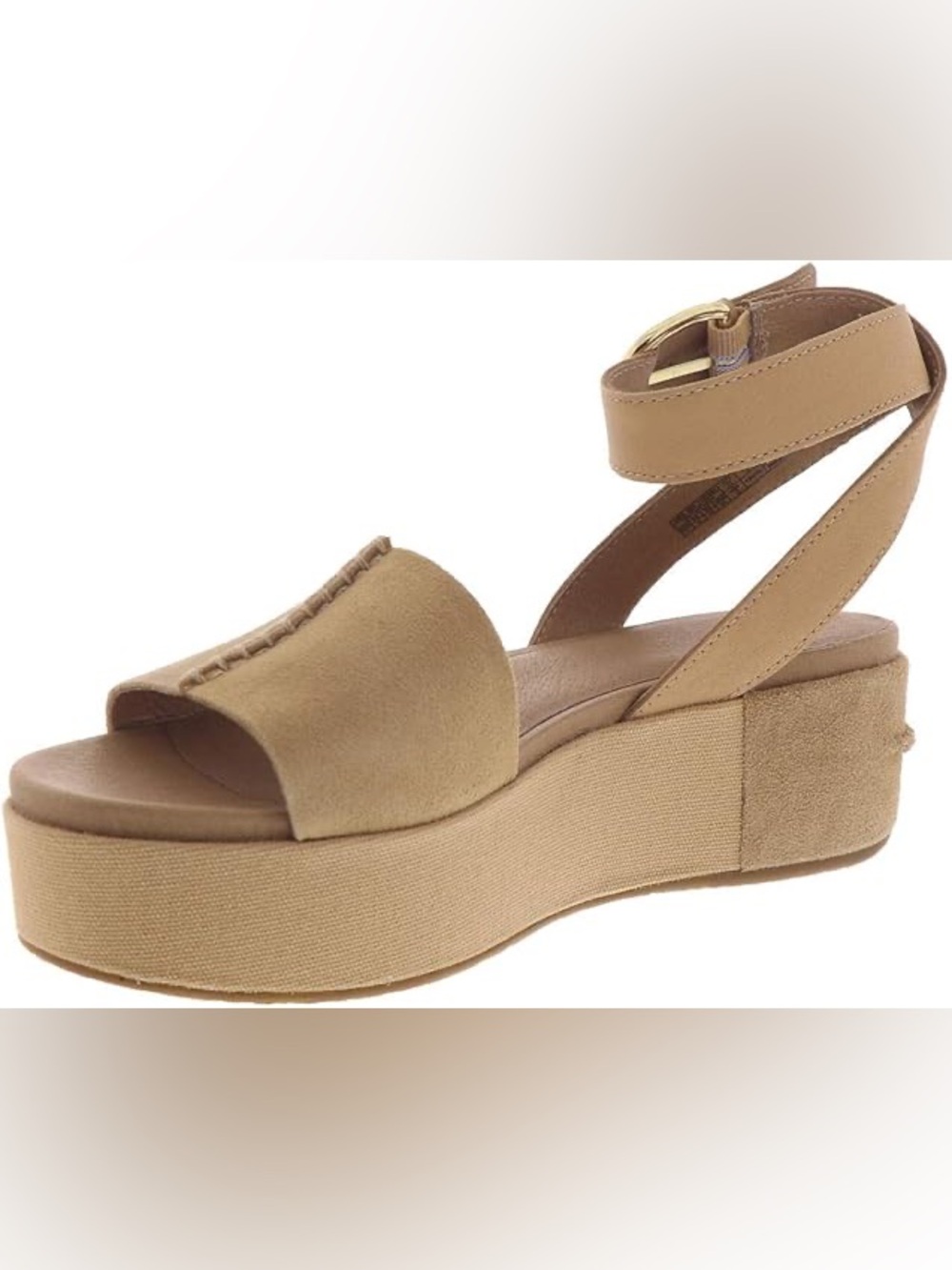 Ugg Beige Suede Chapla Women’s Tan Platform Sandals with Ankle Strap size 7.5